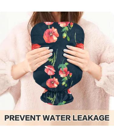 Beautiful Black Hot Water Bottle with Cover - 1L | BPA-Free | Pain Relief & Therapy for Back Pain - Buy Online on GoSupps.com