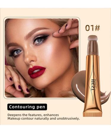 MAEPEOR Highlighter Beauty Wand - Cream Liquid Face Illuminator, Lightweight & Natural Shimmer Bronzer Makeup - Grey Brown Shade - Buy Online on GoSupps.com