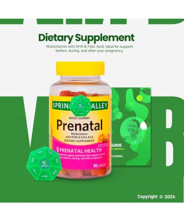 Prenatal Multivitamin Gummies 90 Count with Bundle Exclusive Vitamins & Minerals - A to Z -Better Ligth&Spring Guide - Buy Online on GoSupps.com