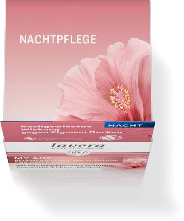 Lavera My Age Regenerating Night Care Cream - Organic Vegan Night Cream with Bio-Hibiscus & Ceramides for Ripe Skin - Reduces Pigment Spots - 50ml - Buy Online on GoSupps.com