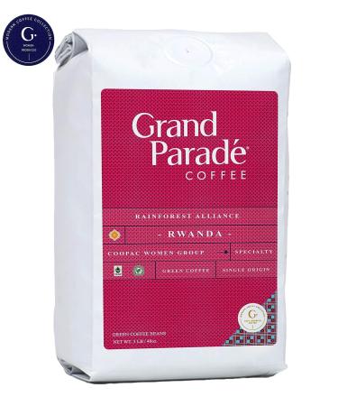 Rwanda Kivu Rainforest Alliance Certified Green Coffee Beans - 3 Lbs - Fair Trade Specialty Arabica - Buy Online on GoSupps.com
