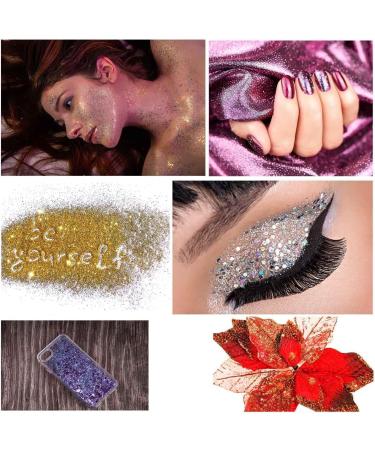 12 Colors Chunky Face Glitter - No Glue Cosmetic Body Nail Eye & Hair Art | Holographic Makeup Sequins for Rave & Festival - Buy Online on GoSupps.com