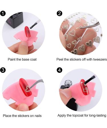 eMagTech 8 Sheets 3D Metallic Nail Stickers Self-Adhesive Nail Sticker Geometric Nail Art Sticker Lines Nail Striping Tape for Women Girls Nail DIY Decoration - Buy Online on GoSupps.com