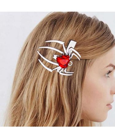 spider shape hairpin girls hair clip diamond decal bangs ponytail braid hair clip for women girls Red - Buy Online on GoSupps.com