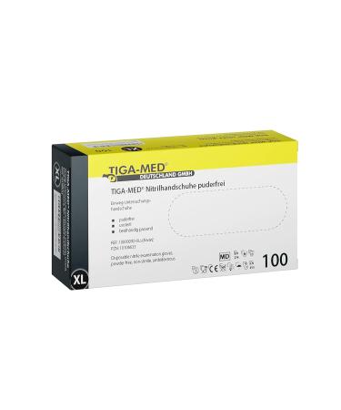 Buy Tiga-Med Powder-Free Black Nitrile Gloves - 100 pcs X-Large | Latex-Free Disposable One-Off Gloves for International Shipping - Buy Online on GoSupps.com