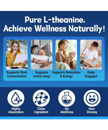 L-Theanine Gummies 400mg Chewable Theanine Supplement for Adults & Kids 4+ Natural Stress Relief zzZ & Focus Supplement Vegan Low Sugar Non-Drowsy Lemon Flavor 60 Chewables 1 Count (Pack of 60) - Buy Online on GoSupps.com