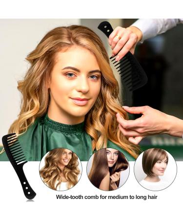 Buy Sularpek 2-Piece Hair Combing Set | Wide Tooth & Shark Tooth Comb for Curly Wavy & Thick Hair | Ideal for Wigs & Salons | Black - Buy Online on GoSupps.com