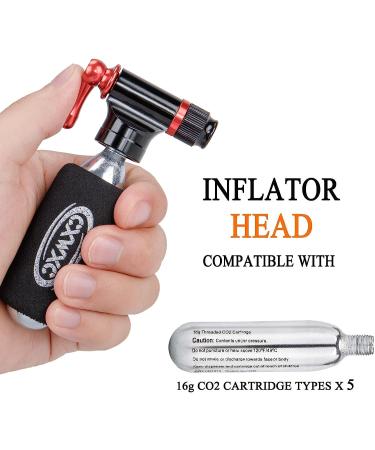 CO2 Inflator Kit with 5 x 16g Cartridges - Presta & Schrader Valve Compatible - Portable Bike Tire Pump with Repair Kit - Buy Online on GoSupps.com