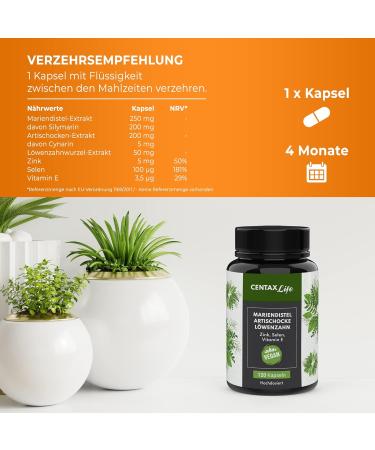 Mary Thistle Complex - 80% Silymarin Capsules with Dandelion & Artichokes | High Dose Vegan Supplement with Zinc Selenium & Vitamin E - 120 Lab-Tested Capsules - Buy Online on GoSupps.com