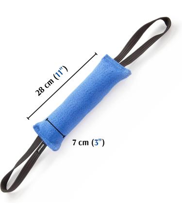 Dingo Gear Cotton Nylon Bite Sausage for Dog Training | IGP IPO Obedience | Protection Dog Sport | 28x7 cm | 2 Handles - Blue - Buy Online on GoSupps.com
