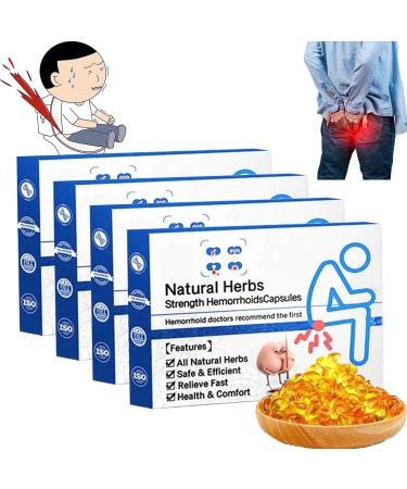 Drelene Heca Natural Herbal Strength Hemorrhoid Capsules - Natural Hemorrhoid Relief Capsules Hemorrhoid Relief Capsules Hemorrhoid Suppository (4 Boxs)