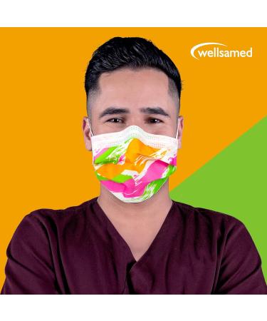 Wellsamed Wellsamask Colour Line - 50 Piece Face Mask with Elastic Band - Hawaii Pink - International Shipping Available - Buy Online on GoSupps.com