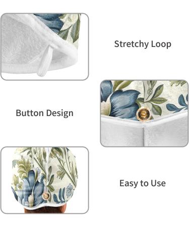 Buy Blue Peony Hair Towel 2 Pack - Super Absorbent Quick-Dry Hair Turbans for Women & Girls | Fast International Shipping - Buy Online on GoSupps.com