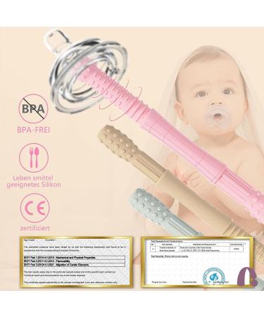 Teething Tube Set - BPA-Free Silicone Teething Aid & Ring - US-CPC Approved Baby Grasping Toy (3 Pieces + 2 Pacifiers) - Buy Online on GoSupps.com