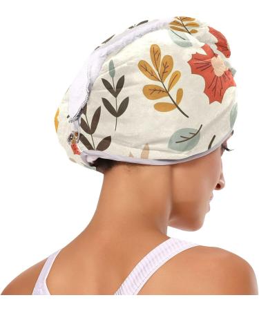 Super Absorbent Autumn Hair Towel 2 Pack - Quick Dry Turbans with Button Twisty Wrap for Women & Girls - Buy Online on GoSupps.com