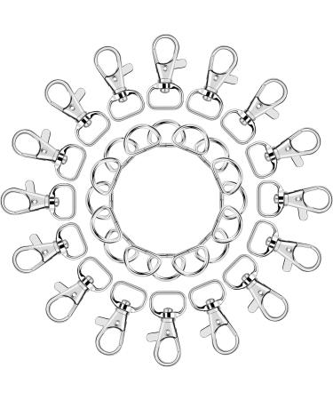 SANNIX 120 Pcs Keychain Clip Hooks with D Ring Include 60Pcs Swivel Snap Hooks Lanyard Clip and 60Pcs D Ring for Purse Hardware Sewing Projects (1/2 Inside Width) Silver - Buy Online on GoSupps.com