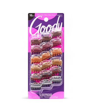 Goody Classics Mini Claw Clips   Assorted Colors - For All Hair Types - Great for Easily Pulling Up Your Hair - Pain-Free Hair Accessories for Women  Men  Boys and Girls  18 Count (Pack of 1)