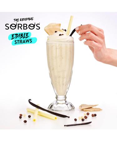 Sorbos Edible Straws Vanilla Flavored Sustainable Individually Packaged No Plastic No Allergens No Gluten Eco Friendly 7.4 inches long (Pack of 200) - Buy Online on GoSupps.com