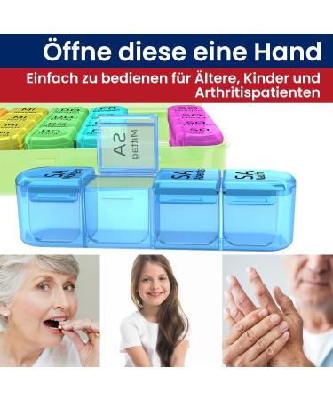 Buy Doruimi 7-Day Pill Organizer Box - Large Compartment Medication Storage for Kids & Seniors - Easy Open Design (Green) - Buy Online on GoSupps.com