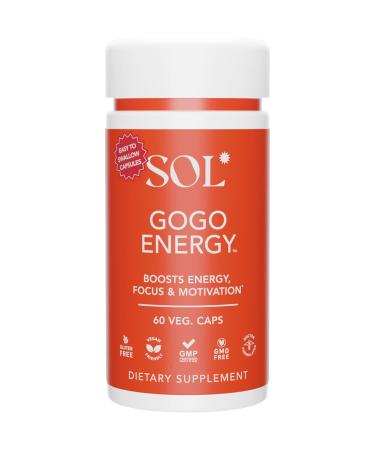 GoGo Energy Supplement: Natural Energy Boost Cortisol Regulation Focus Support Herbal Alternative for Men & Women