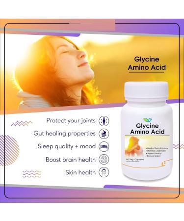 Nutraceuticals Glycine Amino Acid -Pack Of 60 Veg Capsules - Buy Online on GoSupps.com