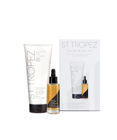 St. Tropez Glow Kit - Vegan Self Tan Set with Gradual Tan Lotion & Luxe Glow Drops | Natural & Cruelty-Free International Shipping - Buy Online on GoSupps.com
