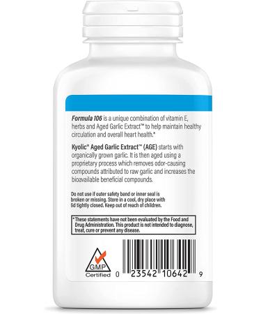 Kyolic Aged Garlic Extract Formula 106 - 200 Capsules for Circulation Health (Pack of 1) - Buy Online on GoSupps.com