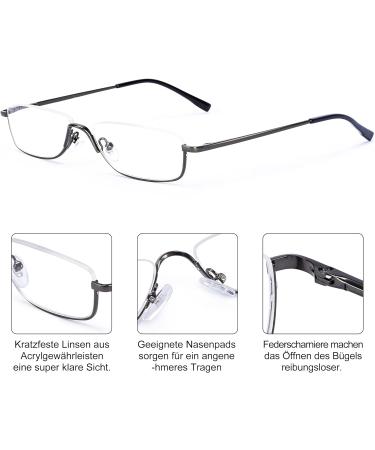 Shop EYEGUARD Half Frame Reading Glasses | Lightweight Metal 2.0 Diopters for Men & Women - International Shipping Available - Buy Online on GoSupps.com