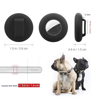 WALLFID Airtag Dog Collar Airtag Cat Collar Silicone Case for GPS Tracking Finder Protective Cover Compatible with Apple Airtag Safety and Anti-lost Pet Accessories (strap width-16.5mm Black-black) Black-black strap width-16.5mm - Buy Online on GoSupps.com