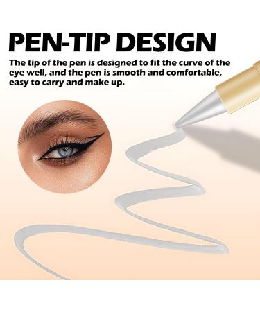 kaiyaya 2 pieces eyeliner waterproof matte quickdrying matte eyeliner pen gel black drying and smudgeproof kajal marker pencil for daily longlasting eye makeup silver - Buy Online on GoSupps.com