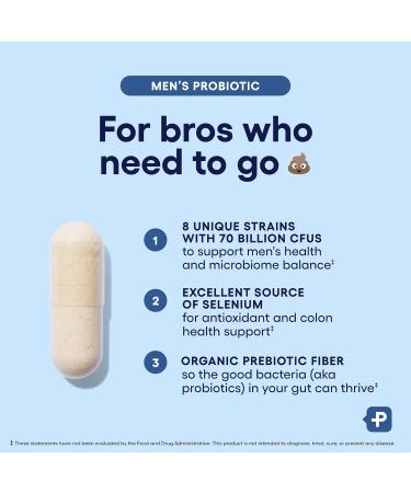 Physician's Choice Probiotics for Men - 70 Billion CFU - 8 Strains - w/Selenium & Organic Prebiotics - Supports Digestive Health Microbiome Colon & Immune Health - Advanced Men's Probiotic - 30ct 30 Count (Pack of 1) - Buy Online on GoSupps.com