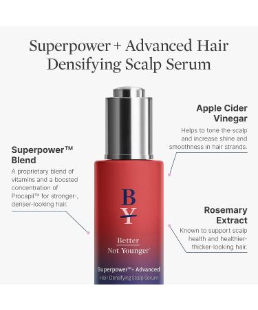 Better Not Younger Superpower Advanced Duo - Hair Densifying Scalp Serum & Massaging Applicator for Stronger, Thicker-Looking Hair - 2 fl.oz - Buy Online on GoSupps.com