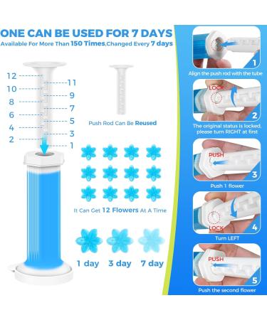 ZENUTA Toilet Bowl Cleaner Gel Stamp Kit - 6 Scents, 72 Count, Cute Flower Shape - Bathroom Cleaning Supplies - Buy Online on GoSupps.com