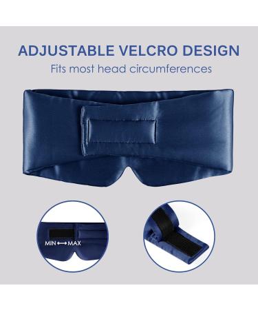 OLESILK 100% Natural Mulberry Silk Sleep Mask - Large Size Navy | Adjustable Strap Eye Mask for Men and Women - All Night Blindfold - Buy Online on GoSupps.com