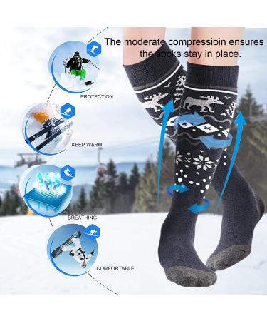 Buy Fayhijun Merino Ski Socks for Men Women & Children - Warm Breathable Performance Sports Socks for Winter Skiing & Snowboarding (Couple Pack Size 39-42 Dark) - Buy Online on GoSupps.com
