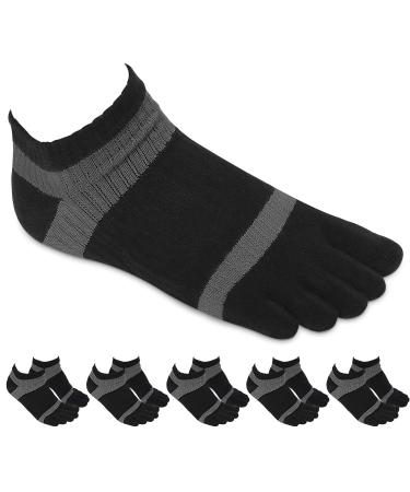 Toe Socks Five Finger Socks No Show Running Socks for Men5Pairs Blue&grey US Men 11.5-14SOCK / US Women 12.5-14SOCK