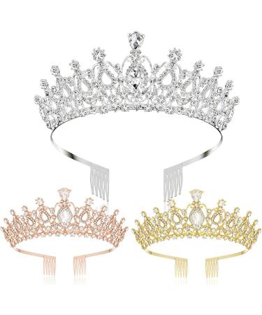 amangul Bridal Full Diamond Crystal Crown with Fixing Comb for Wedding Party Headpiece with s Woman Birthday Crown(Gold Black Diamond) - Buy Online on GoSupps.com