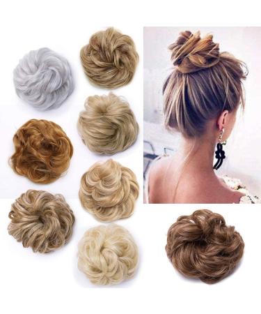 Updo Messy Hair Bun Scrunchy Hairpiece Medium Brown mix Bleach Blond 35g - Buy Online on GoSupps.com