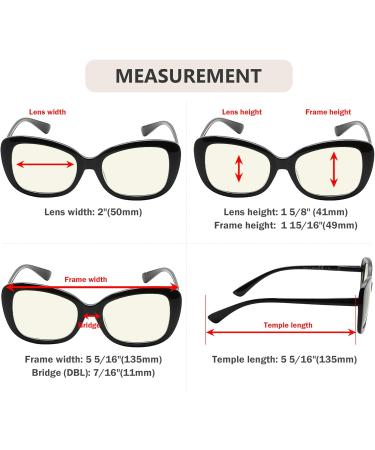 Eyekepper 4-Pack Oversized Reading Glasses +3.0 - Blue Light Blocking Computer Glasses for Women - Buy Online on GoSupps.com