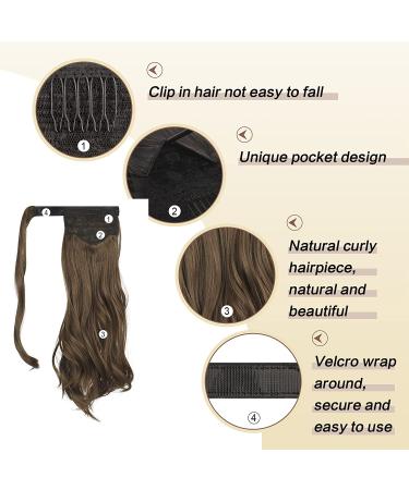 SOFEIYAN 15 Inch Brown Curly Ponytail Extension - Heat Resistant Synthetic Hairpiece for White & Black Women - Buy Online on GoSupps.com