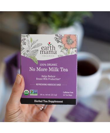 Earth Mama Organic No More Milk Tea 16-Count Box (6-Pack) | Breastmilk Production Reduction Tea for Weaning - Buy Online on GoSupps.com