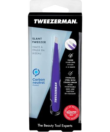 Tweezerman Exclusive Neon Purple Slant Tweezer - Hair Removal Tweezers Stainless Steel - Buy Online on GoSupps.com
