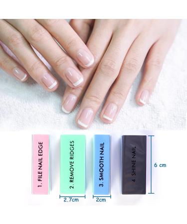 ExceLife 6 Pcs Nail Buffer Block 4 Way Mini Nail File Sanding Sponge Shine Grinding Polishing Manicure Tool for Salon Nail Art DIY - Buy Online on GoSupps.com