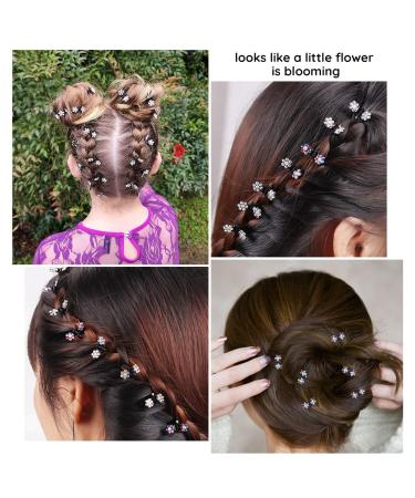 Mini Flower Hair Claw Clips Set - 78 Pcs Non Slip Rhinestone Clips for Girls & Kids (Colorful) - Buy Online on GoSupps.com
