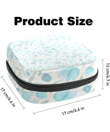 Light Blue Floral Menstrual Cup Bag - Large Zippered Storage for Periods Tampons & Pantyliners - Perfect for Women & Girls - Buy Online on GoSupps.com