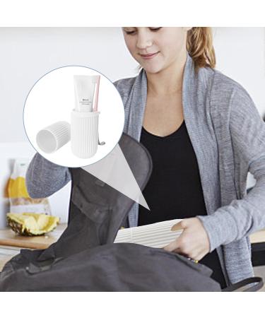 Travel Toothbrush Case & Container | Multifunctional Toothbrush & Toothpaste Set for Camping Business & School | White Travel Storage Solution - Buy Online on GoSupps.com