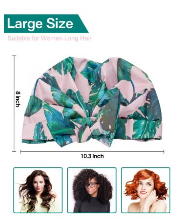 Auban Satin Shower Cap for Women - Large Reusable Waterproof Hair Cap for Long Hair & Spa Use (Green) - Buy Online on GoSupps.com