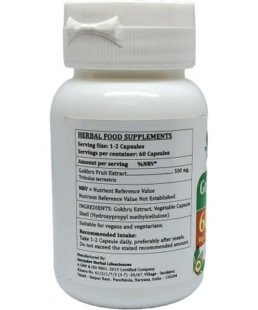 Gokhru Forte Capsules 500 mg. 60 Veg. Capsule | Gokharu (Tribulus Terrestris) Extract Capsules for Men and women | Ayurvedic Herbal Supplement/Remedies | 10:1 Forte (2 Bottles of 60 Capsules) - Buy Online on GoSupps.com