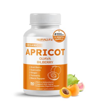 Apricot Amla Bilberry Rich in Antioxidants Supports Anti-Aging & Digestive Health with Acai Berry Quercetin Ginger Turmeric & Black Pepper 150 Capsules 150 count (pack of 1)