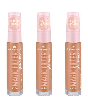 Essence Magic Filter Glow Booster Base No. 40 Nude Nourishing coloring effect soft -drawing natural radiant vegan without perfume without alcohol without parabens 3 -pack (3x14ml) 14 ml (3 Pack) 40 tan